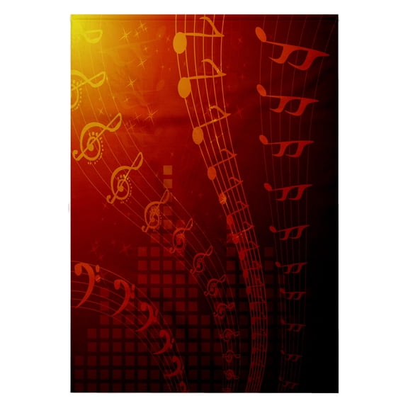 3dRose, Floating Musical Notes In Orange, 22x30 Bath Hand Pool Towel