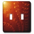 thumbnail image 1 of 3dRose, Floating Musical Notes In Orange, double toggle switch, 1 of 1