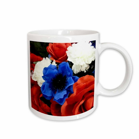 3drose, Floral Patriotic, 11oz Mug