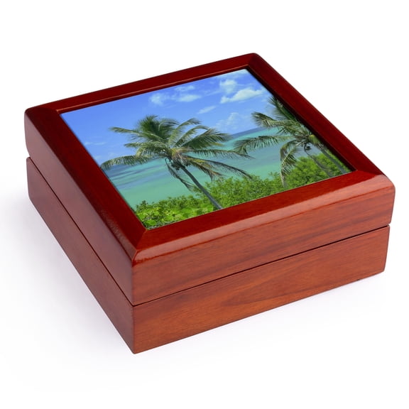 3dRose, Florida Key Perfection, Jewelry Box 5.5x5.5 inch with 4 inch tile