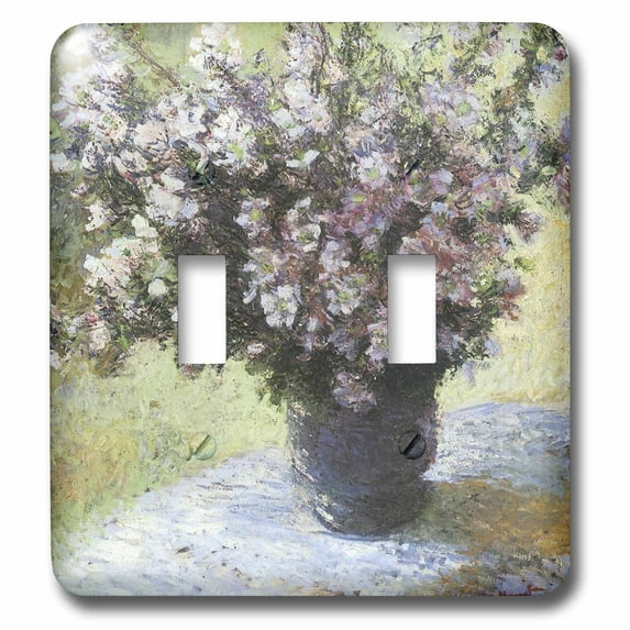 3dRose, Flowers in a Vase vintage Monet, double toggle switch