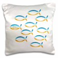 thumbnail image 1 of 3dRose, Follow Jesus – chrome color shoal of fish on white background with rays, 16x16 inch Pillow Case, 1 of 1
