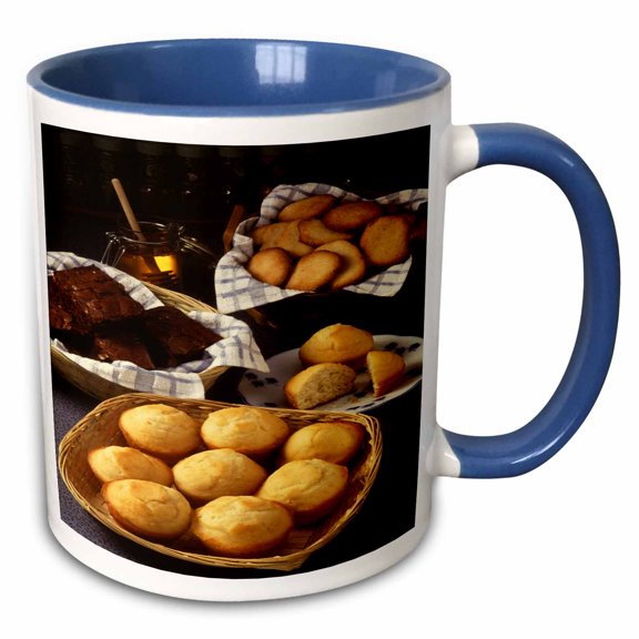 3drose, Food Brownies Muffins Baked Goods, 11oz Two-tone Blue Mug