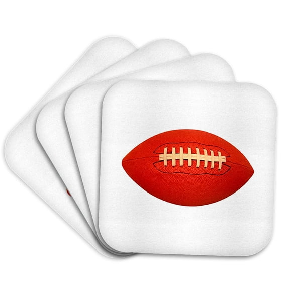3dRose, Football, set of 4 Coasters - Soft