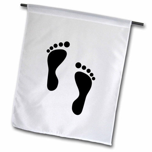 3dRose, Footprints, 18 x 27 inch Garden Flag