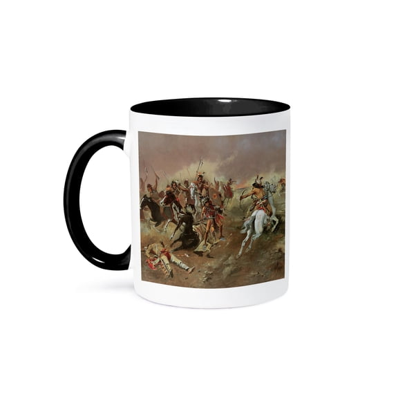 3dRose, For Supremacy by Charles M Russell American West, 15oz Two-Tone Black Mug