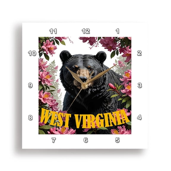 3dRose, For The Love Of West Virginia, 15x15 Wall Clock