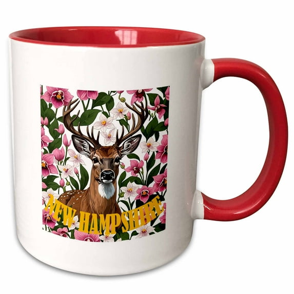 3drose, for the Love of New Hampshire, 11oz Two-tone Red Mug