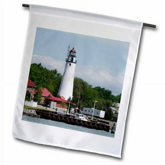 3dRose, Fort Gratiot Lighthouse, Michigan, USA - US23 CMI0047 - Cindy Miller Hopkins, 12 x 18 inch Garden Flag