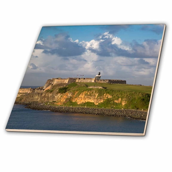 3dRose, Fortress El Morro, old town, San Juan, Puerto Rico, 4 Inch Ceramic Tile