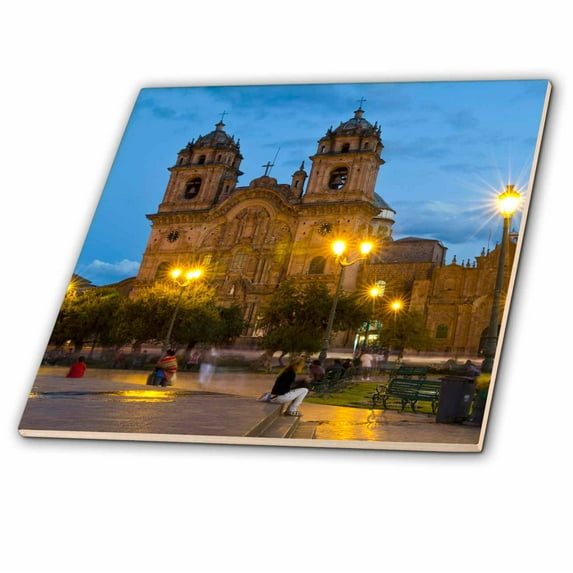 3dRose, Fountain, Main Square, Cuzco, Peru - SA17 BBA0080 - Bill Bachmann, 12 Inch Ceramic Tile