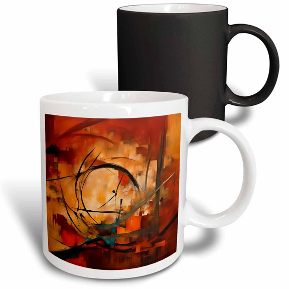 3drose, Four Calling Birds Cut-out Minimalistic Stencil-style Black Silhouette, 11oz Magic Transforming Mug
