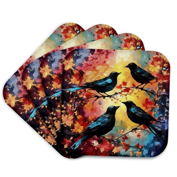 3drose, Four Calling Birds, Set of 4 Coasters - Soft