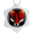 thumbnail image 1 of 3drose, Fox, 3 inch Snowflake Porcelain Ornament, 1 of 7