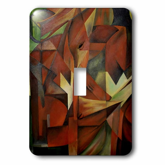 3dRose, Foxes - abstract+art, animal, animals+in+art, brown, cubism, cunning, fox, single toggle switch