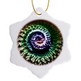 thumbnail image 1 of 3dRose, Fractal Swirl shows macro view of organic 3D fractal spinning outward with colors, 3 inch Snowflake Porcelain Ornament, 1 of 7