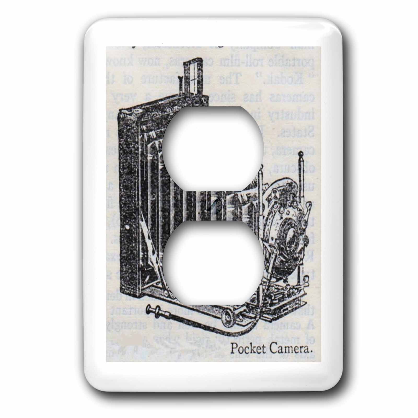 3dRose, Framed Antique Camera Ad, 2 plug outlet cover