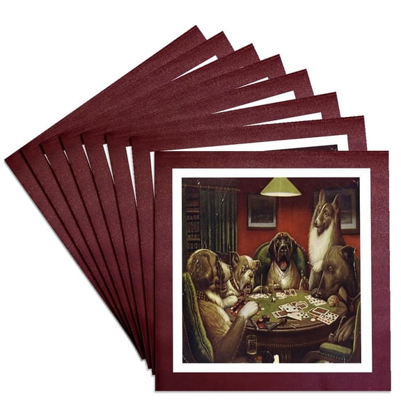 3dRose, Framed Photo Of Famous Vintage Gambling Dogs.jpg, Set of 8 Ceramic Tile Coasters