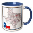 thumbnail image 1 of 3drose, Framed State of Texas with State Flag, 11oz Two-tone Blue Mug, 1 of 6