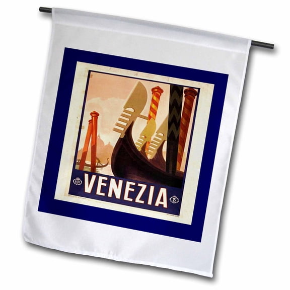 3dRose, Framed Venice Italy Poster, 12 x 18 inch Garden Flag