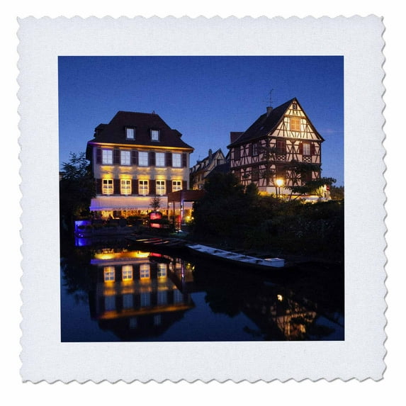 3dRose, France, Alsace, Colmar, Petite Venise, Lauch River - EU09 WBI2074 - Walter Bibikow, 10x10 inch quilt square