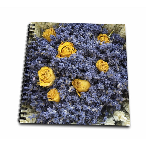 3dRose, France, Lourmarin. Dried rose and lavender flowers at market, Mini Notepad 4 x 4 inch