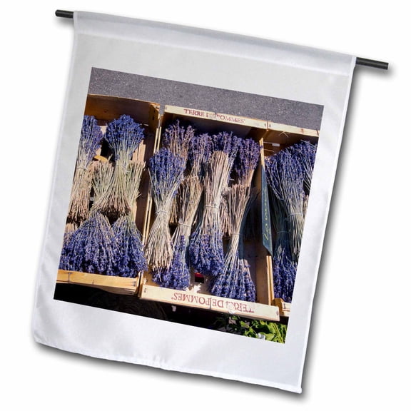 3dRose, France, Provence, Gorde, Lavender - EU09 BJA0109 - Jaynes Gallery, 12 x 18 inch Garden Flag