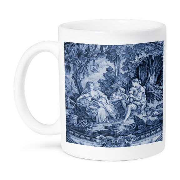 3dRose, French Blue Toille I, 11oz Mug