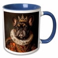 thumbnail image 1 of 3drose, French Bulldog Royal Portrait Canine Majesty, 15oz Two-tone Blue Mug, 1 of 6