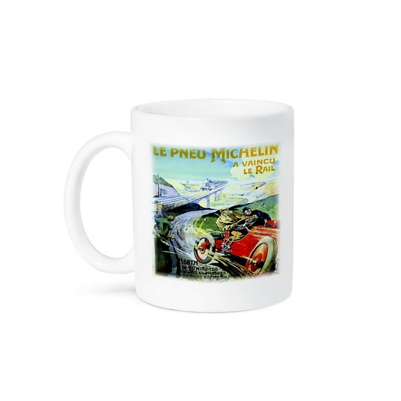 3dRose, French Vintage Race Car n Train, 11oz Mug