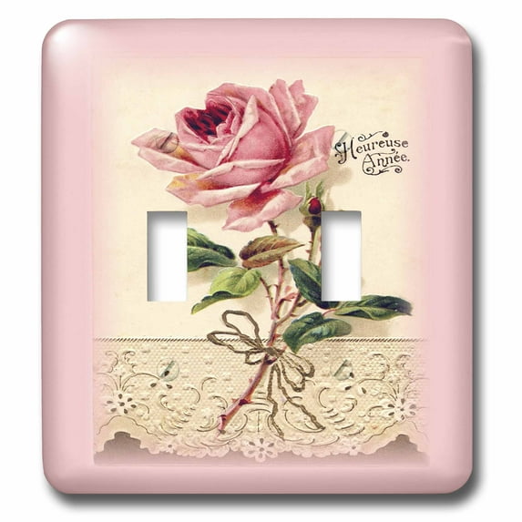 3dRose, French Vintage Rose n Lace, double toggle switch