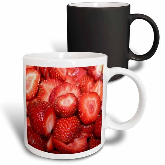 3drose, Fresh Summer Strawberries for Strawberry Lovers, 11oz Magic Transforming Mug