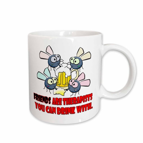 3drose, Friends Are Therapists You Can Drink With. Popular Saying, 11oz Mug