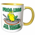 thumbnail image 1 of 3drose, Frog Legs Its Whats for Dinner, 11oz Two-tone Yellow Mug, 1 of 6