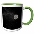 thumbnail image 1 of 3drose, Full Moon in Black and White with Floating Space Dust, 11oz Two-tone Green Mug, 1 of 6