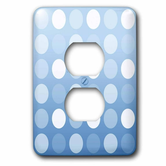 3dRose, Fun Aqua and White Big Dots - Whimsical Art - Kids Décor, 2 plug outlet cover