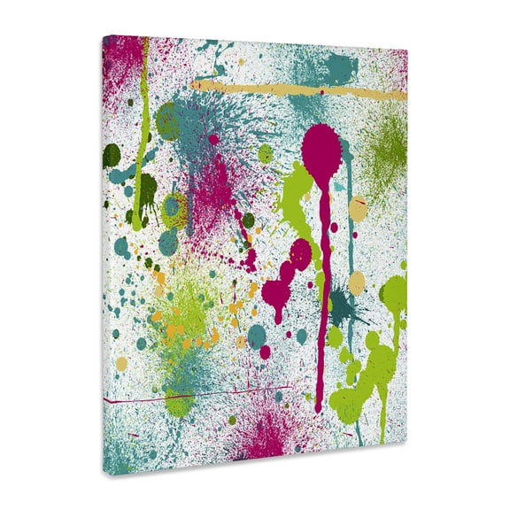3dRose, Funky Paint Splatters, Museum Grade Canvas Wrap 16x20