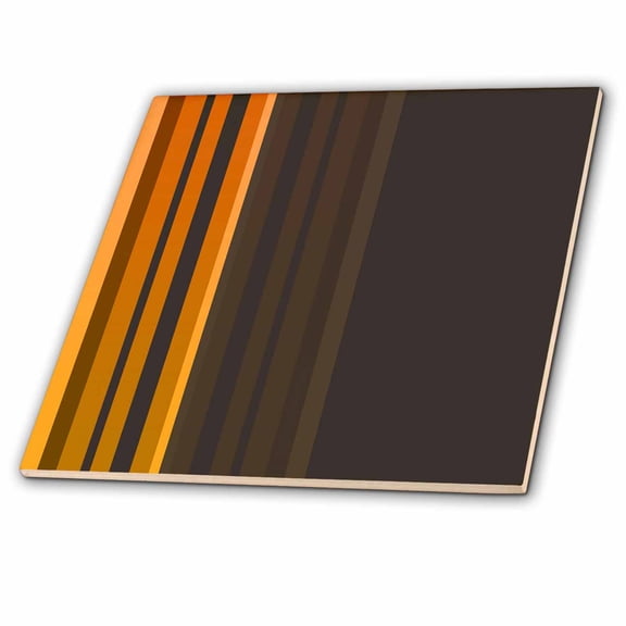3dRose, Funky Retro Stripes Orange, 6 Inch Ceramic Tile