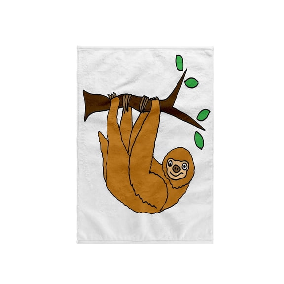 3dRose, Funny Artistic Sloth Hanging from Tree Art, 15x22 Hand Towel