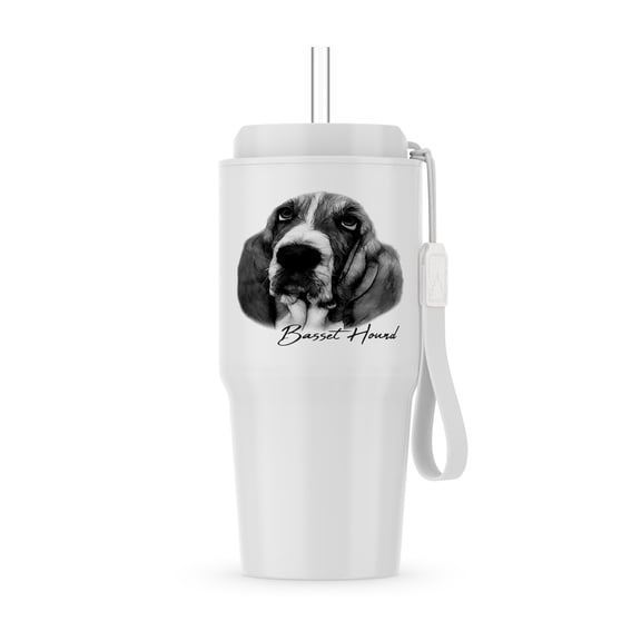 Funny Basset Hound Dog Portrait. A Gift For Dog And Breed Lovers, 20oz Tumbler