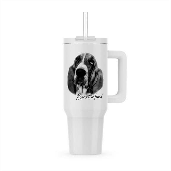 Funny Basset Hound Dog Portrait. A Gift For Dog And Breed Lovers, 40oz Tumbler
