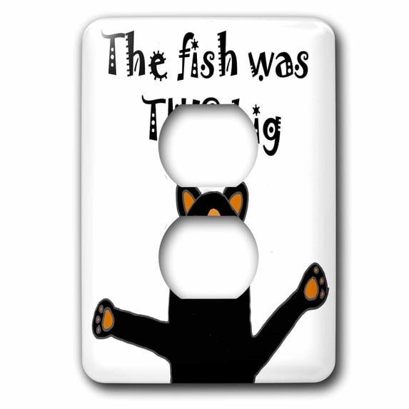 3dRose, Funny Black Bear tells Fishing Story, 2 plug outlet cover
