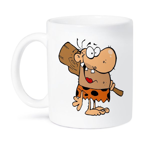 3dRose, Funny Cartoon Caveman With Club, 15oz Mug