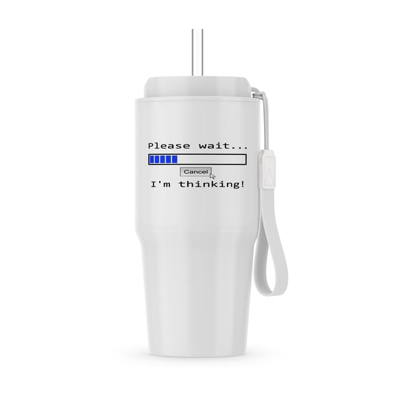 Funny Computer Software Bug Illustration - Click On The Button - White, 20oz Tumbler