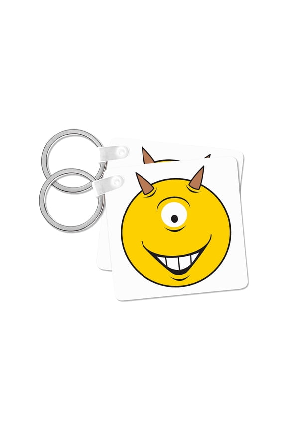 , Funny Condom Yellow smiling Face, set of 2 Key Chains