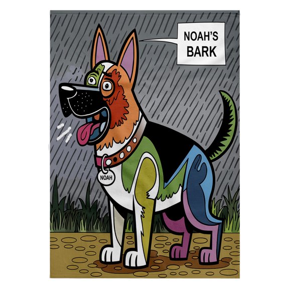 3dRose, Funny Cool Abstract German Sherpherd Dog Barking Noahs Bark Pun, 22x30 Bath Hand Pool Towel