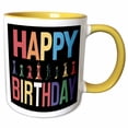 thumbnail image 1 of 3drose, Funny Cool Abstract Happy Birthday Text and Chess Players Peices, 15oz Two-tone Yellow Mug, 1 of 6