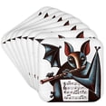 thumbnail image 1 of 3dRose, Funny Cool Bat Playing Flute Music Abstract Cubism Halloween, Set of 8 Coasters - Soft, 1 of 7