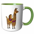 thumbnail image 1 of 3drose, Funny Cool Hedgehog Riding Llama Cartoon, 11oz Two-tone Green Mug, 1 of 6