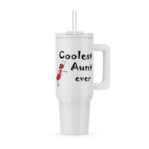 Funny Coolest Aunt Ever With Ant Cartoon, 30oz Tumbler